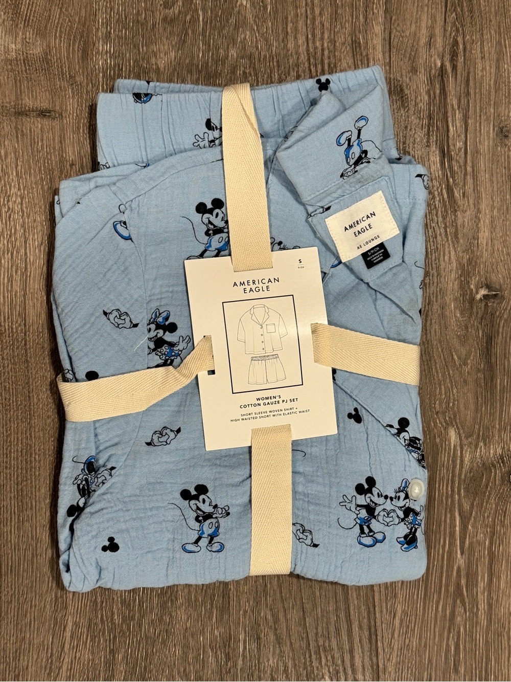 BRAND NEW American Eagle Outfitters Women’s Blue Mickey Mouse Cotton Pajama Set
